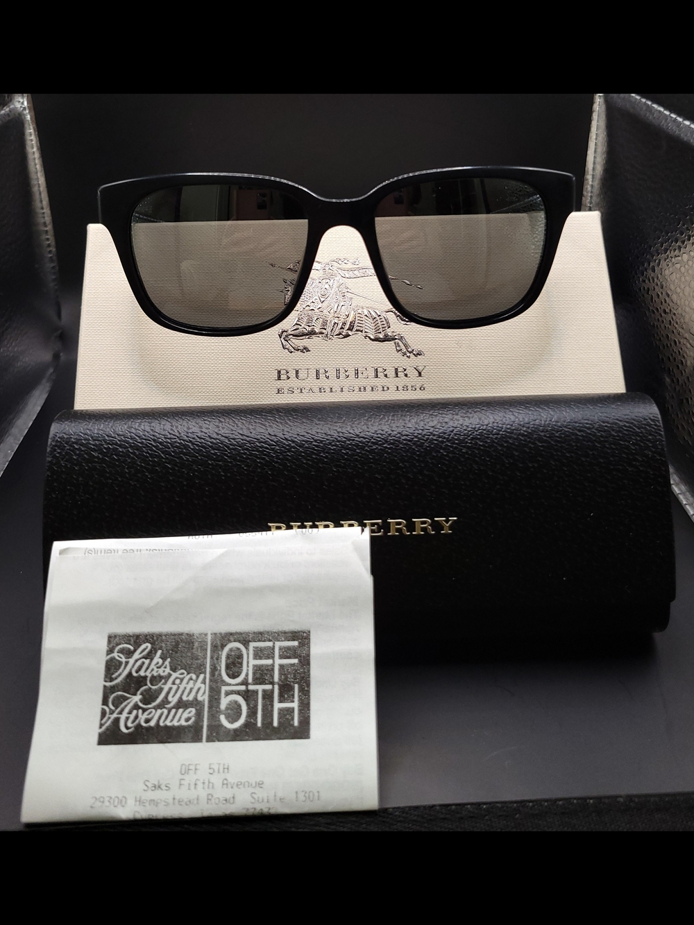 Burberry Black Square Sunglasses B 4148-A with Case & Box